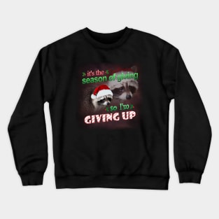 Christmas Raccoon Meme Crewneck Sweatshirt